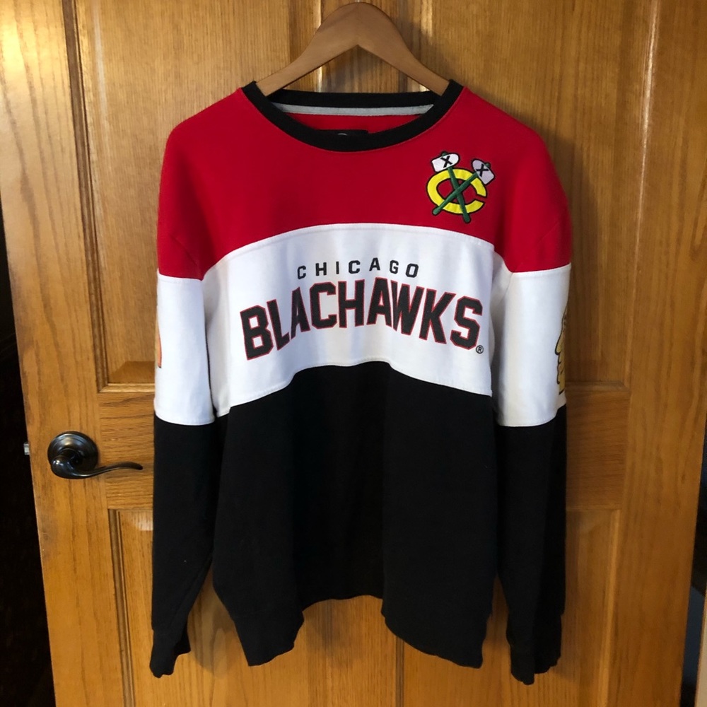 Chicago Blackhawks Mens Crewneck Sweatshirt S XL - Picture 1 of 7